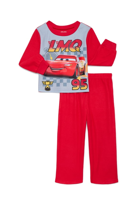 Disney Pixar Cars Toddler Boys Long Sleeve Top and Pants Pajama Set, 2-Piece, Sizes 12M-5T