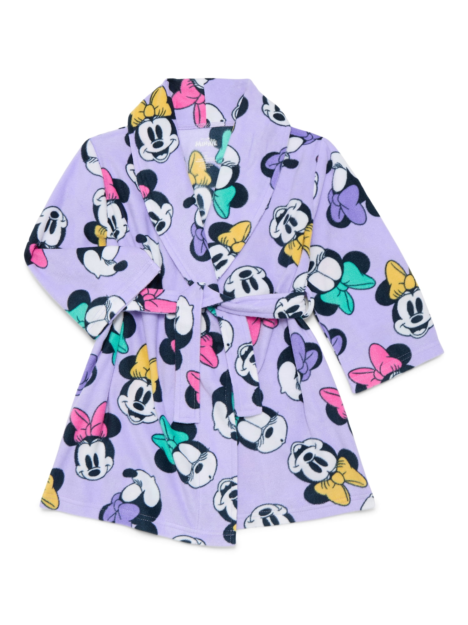 Minnie Mouse Toddler Girls Fleece Bathrobe Pajamas, Sizes 2T-5T