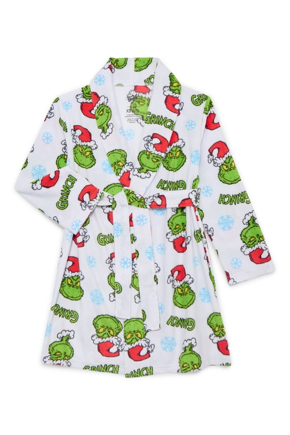 Dr. Seuss The Grinch Toddler Boys Fleece Bathrobe Pajamas, Sizes 2T-5T