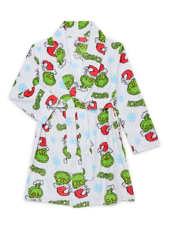 Dr. Seuss The Grinch Toddler Boys Fleece Bathrobe Pajamas, Sizes 2T-5T