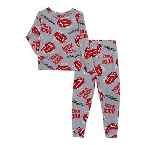 The Rolling Stones Toddler Unisex Long Sleeve Top and Pants, 2-Piece Pajama Set, Size 12M-5T