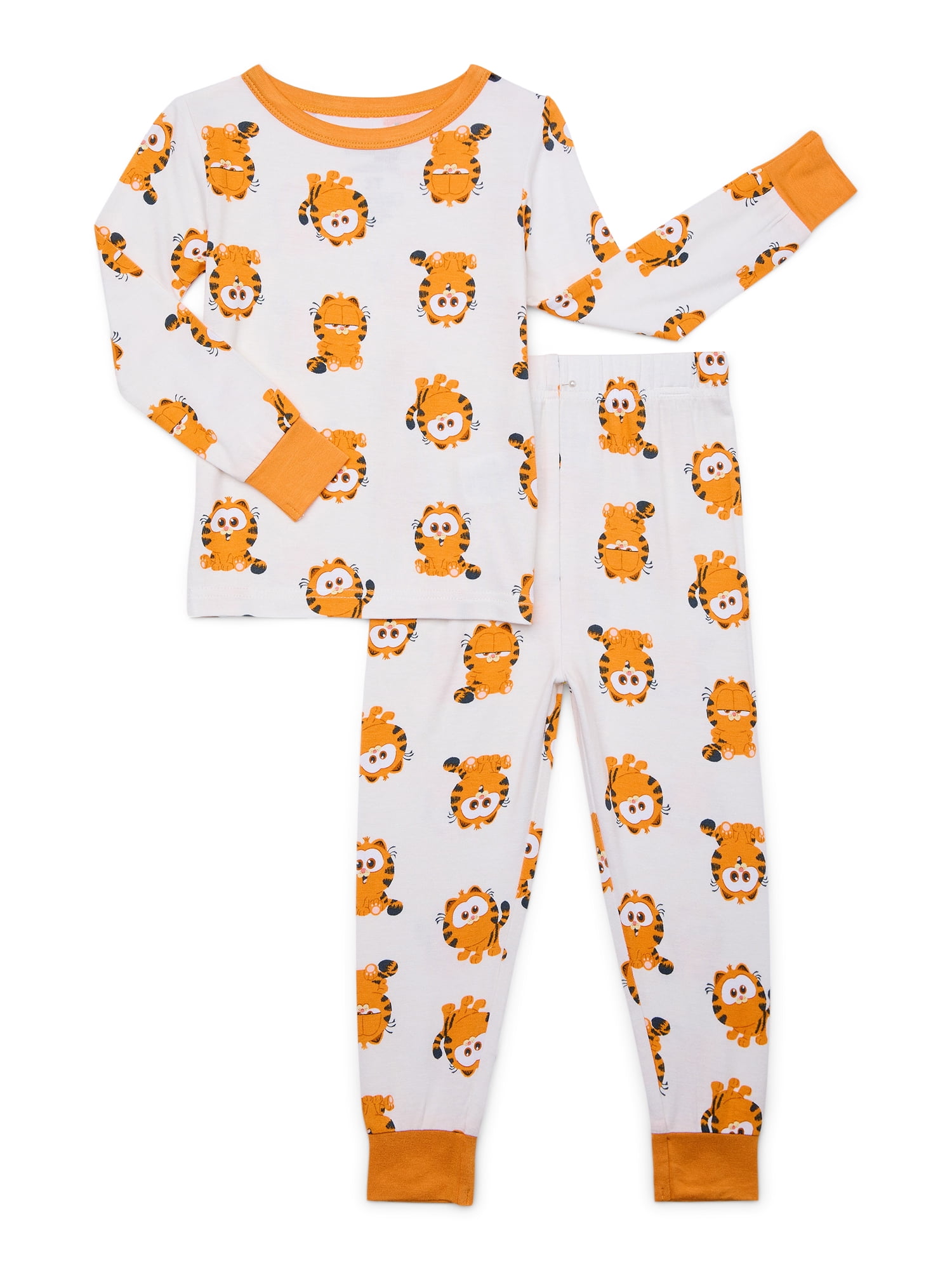 Garfield Toddler Unisex Long Sleeve Top and Pants, 2-Piece Pajama
