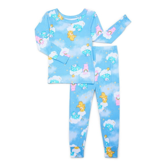 Care Bears Toddler Unisex Long Sleeve Top and Pants, 2-Piece Pajama Set, Size 12M-5T