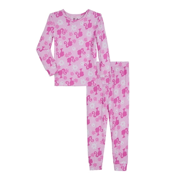 Barbie Toddler Unisex Long Sleeve Top and Pants, 2-Piece Pajama Set, Sizes 12M-5T