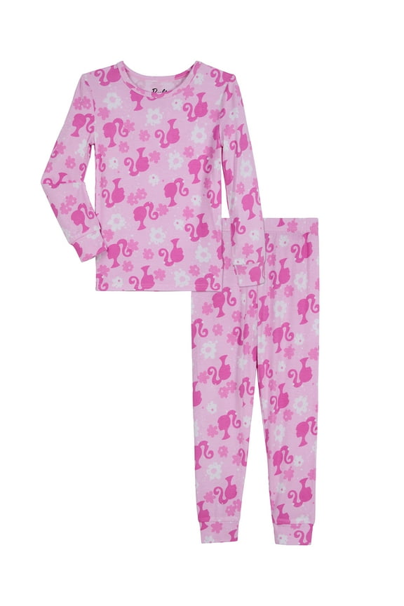 Barbie Toddler Unisex Long Sleeve Top and Pants, 2-Piece Pajama Set, Sizes 12M-5T
