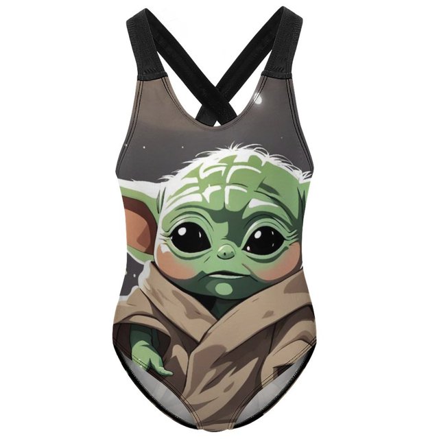 Character Yoda Children's Onepiece Swimsuit Girl's Summer Swimming