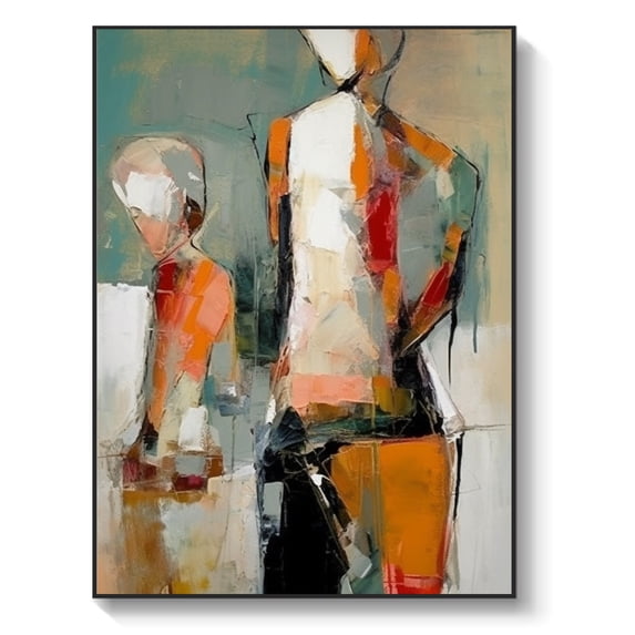 Character back, black back acrylic abstract oil painting, original male figure oil painting, modern wall art, elegant art,203*152cm (80*60) inches,stretched + black frame