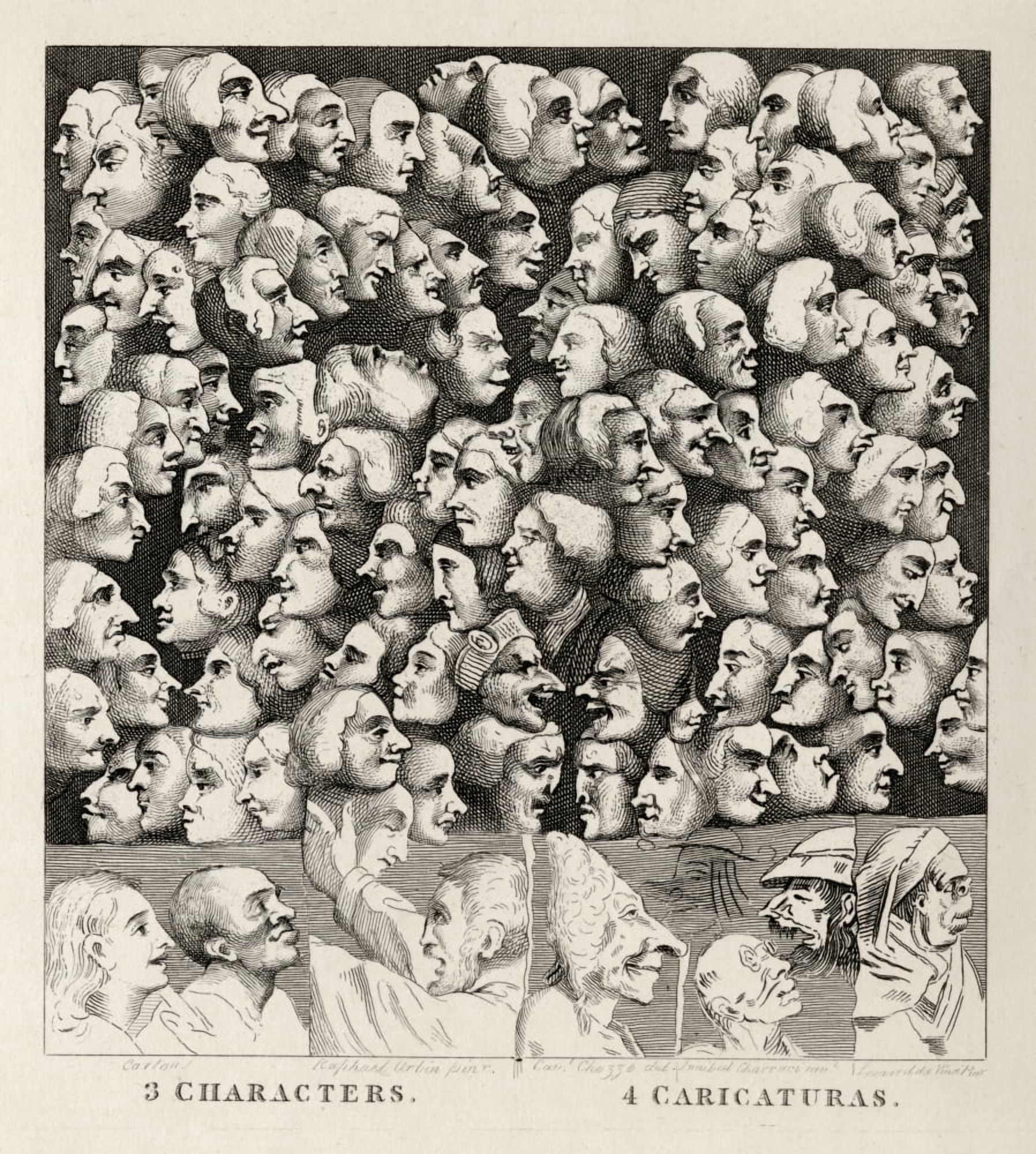 Characters And Caricaturas From The Works Of Hogarth Published London 1833 Canvas Art - Ken Welsh Design Pics (13 x 15)