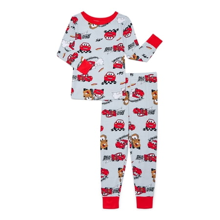Disney Cars Toddler Boys Long Sleeve Top and Pants Sleepwear Set, 2-Piece, Sizes 12M-5T