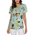 thumbnail image 1 of Characters Cuphead Show Women's T Shirts Round Neck Short-Sleeve Soft T-Shirt Summer Casual Tee Tops 3D Printing Tee Shirt, 1 of 6