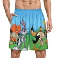 thumbnail image 1 of Characters Looney Tunes Men's Pajama Pants Sleepwear Lounge Shorts Bottoms Summer Daily Cozy Soft Ice Silk Pajama Shorts Lightweight Home Beach Shorts, 1 of 8
