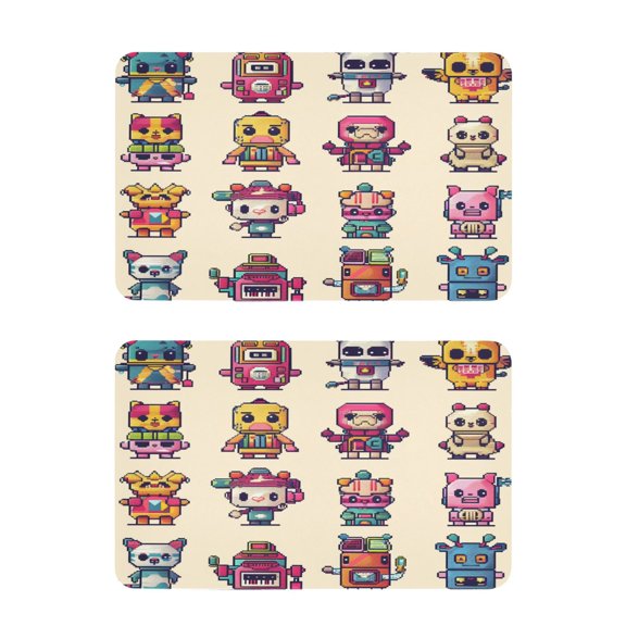 Characters Pixel Style Strong Fridge Magnets Refrigerator Magnets Sticker Decor for Whiteboards Locker 4"x2.5" 2 Pack