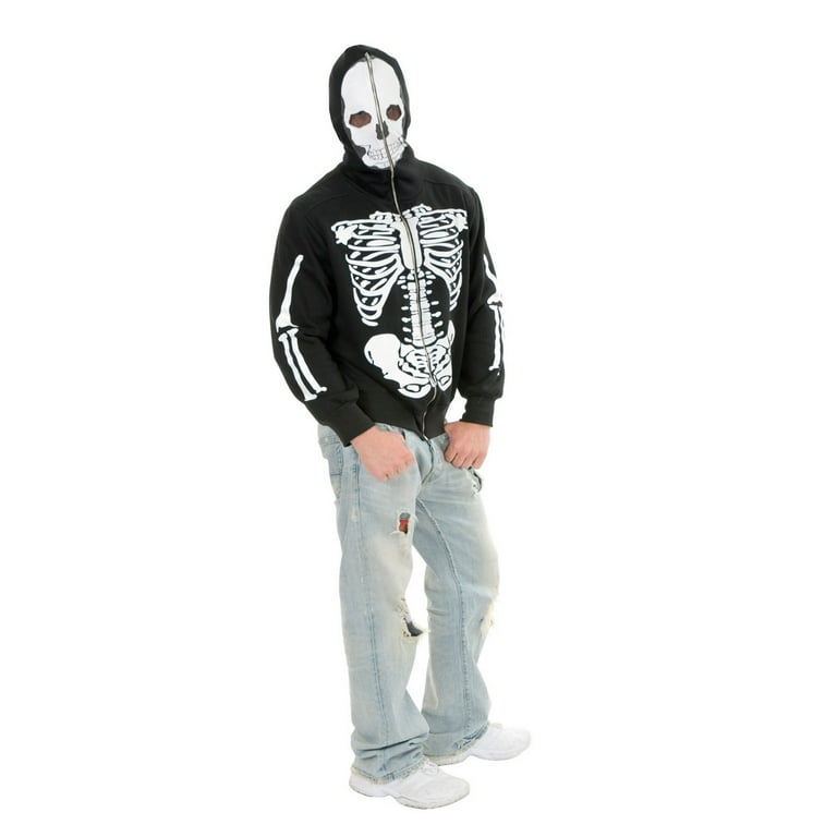 Charades Adult Skeleton Hoodie with Mask Walmart