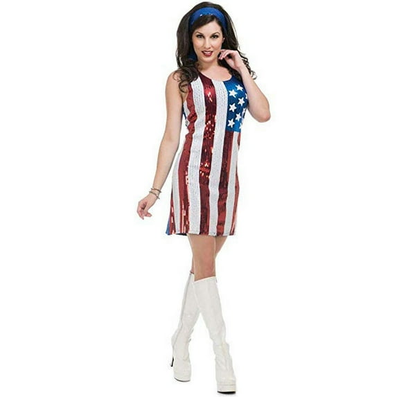 Charades American Flag Go-Go Sequin Dress - Adult Costume