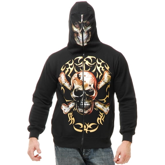 Charades Costumes Adult Men Teen 34-36 Skull And Cross Bones Costume Hoodie Sweatshirt