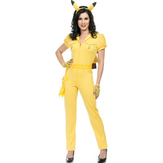 Charades Costumes Adults Women's Pokemon Pikachu Jumpsuit With Tail Costume X-Large 14-16
