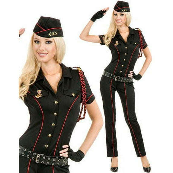 Women's Teen 14-16 Black Navy Angel Naval Officer Costume