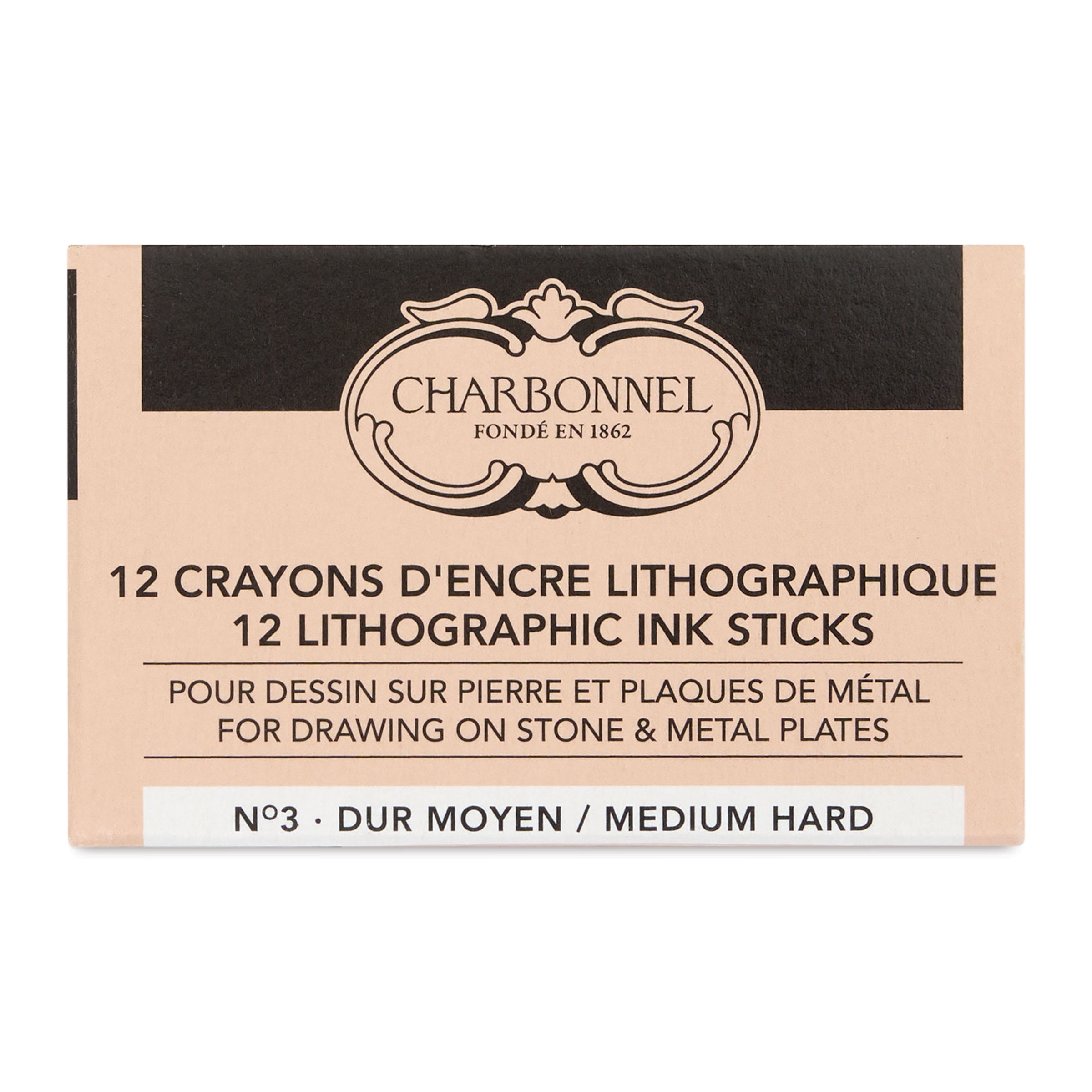 Charbonnel Lithographic Crayons - No 3 Medium Hard, Pkg of 12