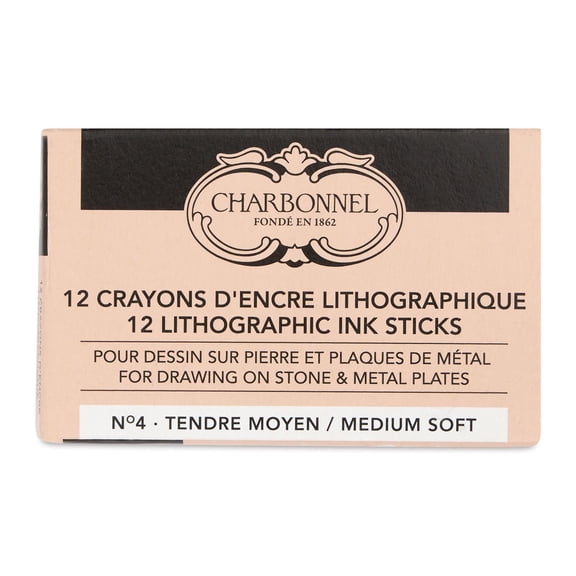 Charbonnel Lithographic Crayons - No 4 Medium Soft, Pkg of 12