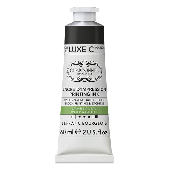 Charbonnel Water Washable Printing Ink - Black Luxe C, 60 ml