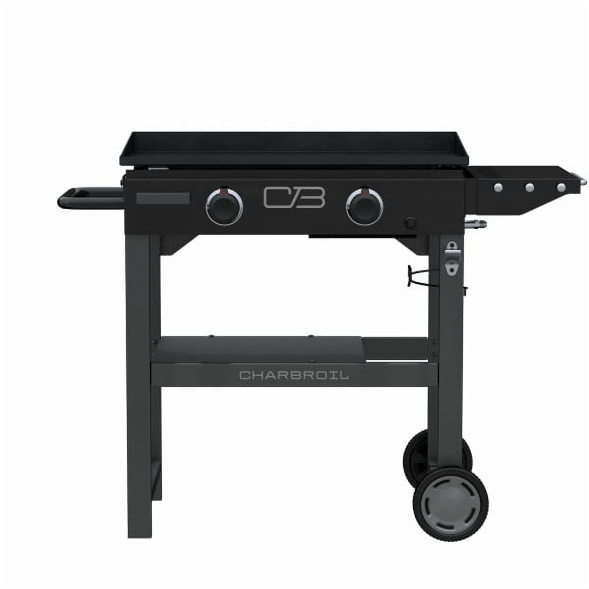 Charbroil 28" Performance Series Propane Gas Griddle with Cart 2 Burner Flat Top Grill, Black