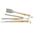 thumbnail image 1 of Charbroil 3-Piece Hardwood Grilling Tool Set, Stainless Steel - Fork, Spatula, & Tongs, 1 of 5
