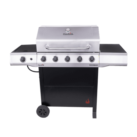 Char-Broil - Performance Series 5-Burner Gas Grill with Cabinet - Stainless Steel and Black