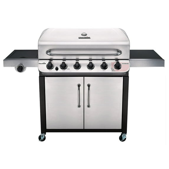 Charbroil Performance Series 6-burner Liquid Propane Gas Grill with Side Burner, Black & Stainless