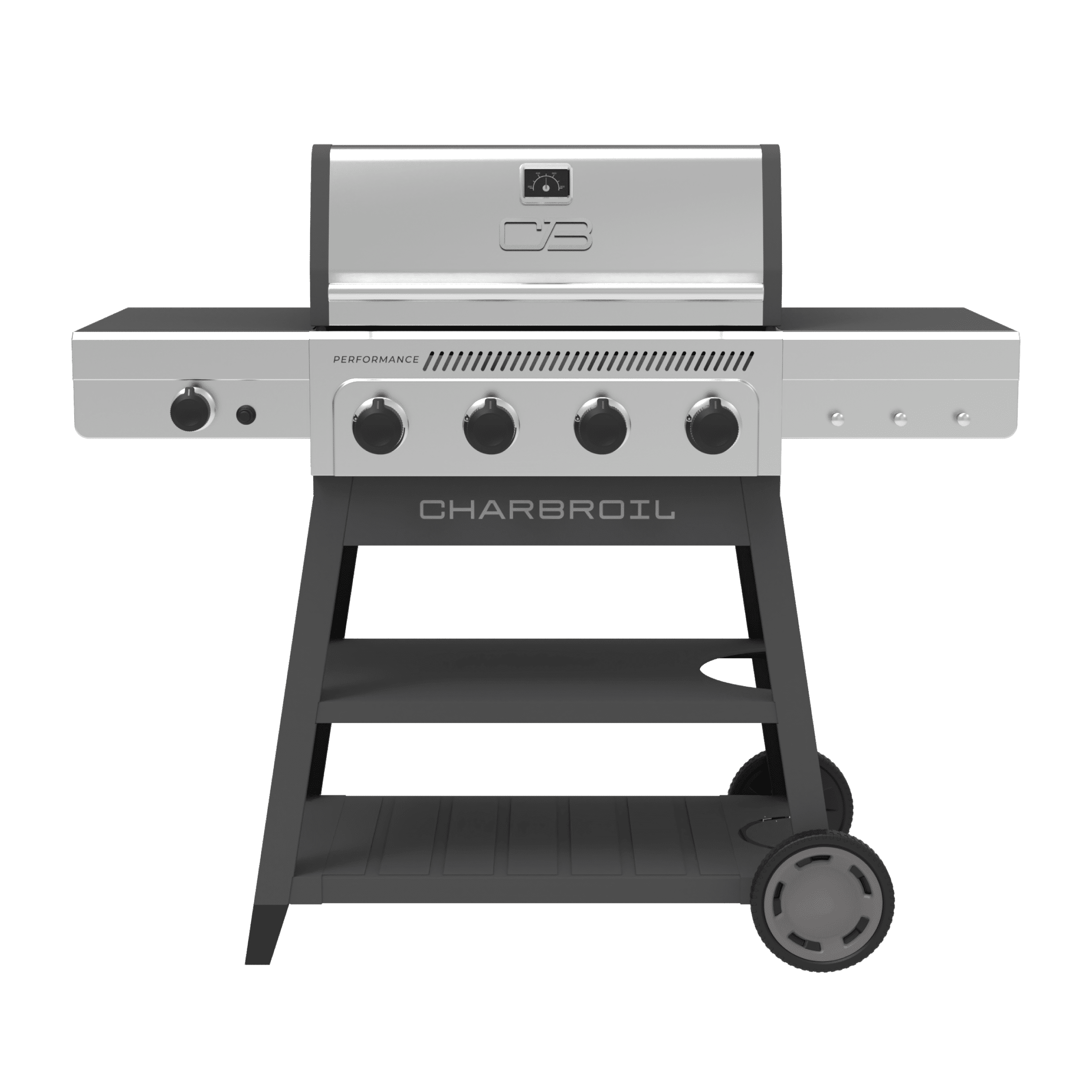 Charbroil® Performance Series™ FlavorMax™ 4-Burner Cart Gas Grill with Side Burner, Stainless