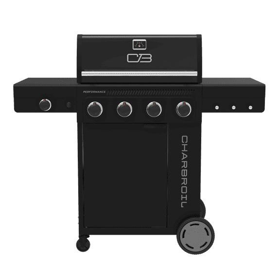 Charbroil® Performance Series™ FlavorMax™ 4 Burner Gas Grill Cabinet with Side Burner, Black Stainless