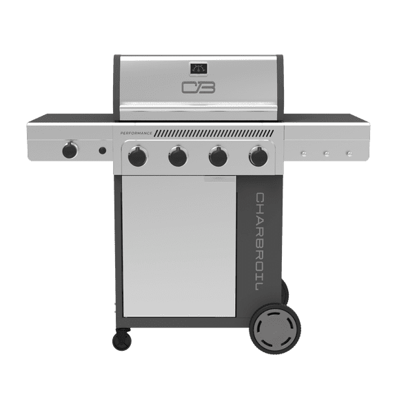 Charbroil® Performance Series™ FlavorMax™ 4 Burner Gas Grill Cabinet with Side Burner, Stainless Steel