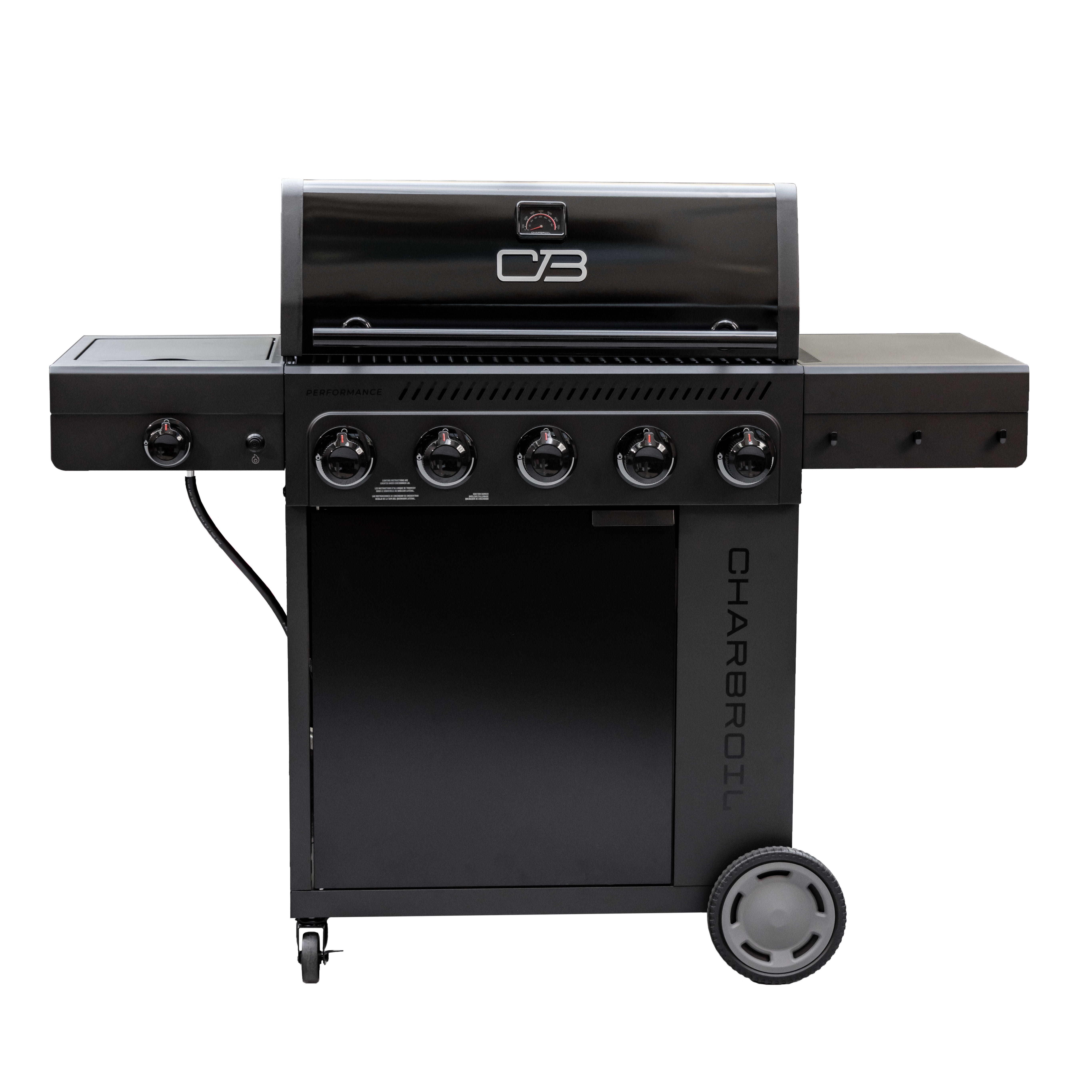 Charbroil Gas Grill, Performance Series FlavorMax 5 Burner Grill with Side Burner and Griddle, Black