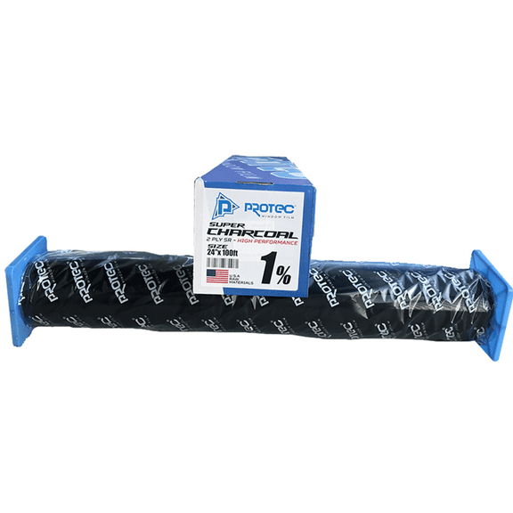 Charcoal 1% High Performance 24"x100ft Window Tint 2Ply