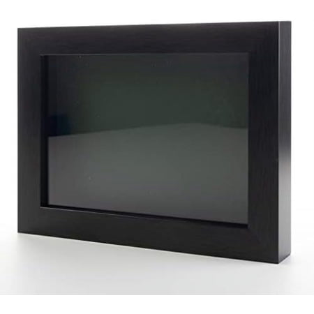 Charcoal 11x14 Wood Box Display with Green Acid-Free Backing UV & Hanging Hardware - with 3/4" Usable Depth - Great Magazine Display box