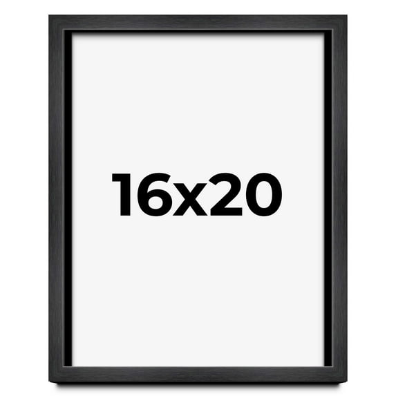 Charcoal 16x20 Wood Shadow Box Display Frame with White Acid-Free Backing UV Acrylic & Hanging