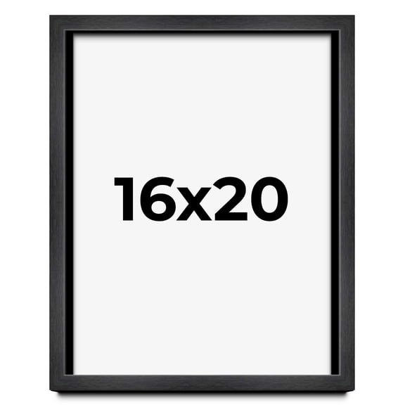 Charcoal 16x20 Wood Shadow Box Display Frame with White Acid-Free Backing UV Acrylic & Hanging