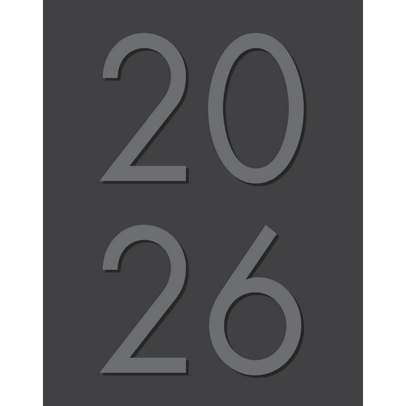 Charcoal 2026 7.5" x 9.5" Booklet Monthly Planner