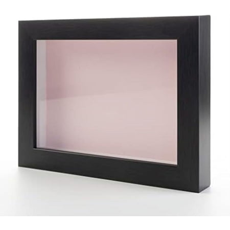 Charcoal 4x6 Small Box Picture Wooden with Acid-Free Backing UV & Hanging Hardware - With 3/4" Usable Depth - Graduation Box for and Gown box
