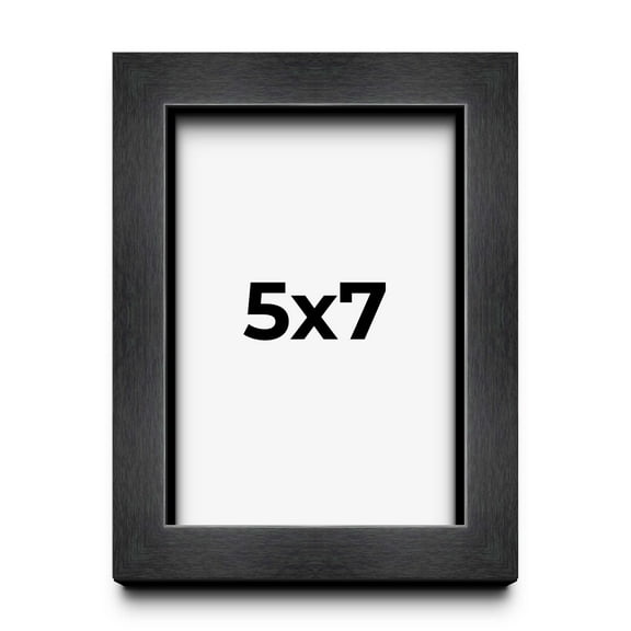 Charcoal 5x7 Small Shadow Box Picture Wooden Frame with White Acid-Free Backing UV Acrylic &
