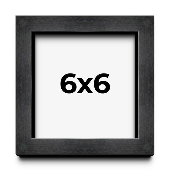 Charcoal 6x6 Small Shadow Box Picture Wooden Frame with White Acid-Free Backing UV Acrylic &
