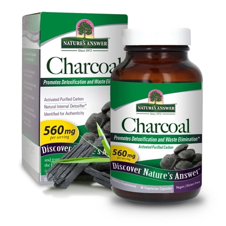 Nature’s Answer Activated Charcoal Capsules 560 mg, Vegan, Gluten-Free, 90 Count