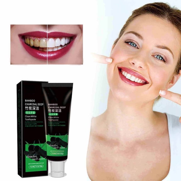Charcoal Activated Whitening Toothpaste, Deep Cleaning Formula for Stain Removal and Fresh Breath