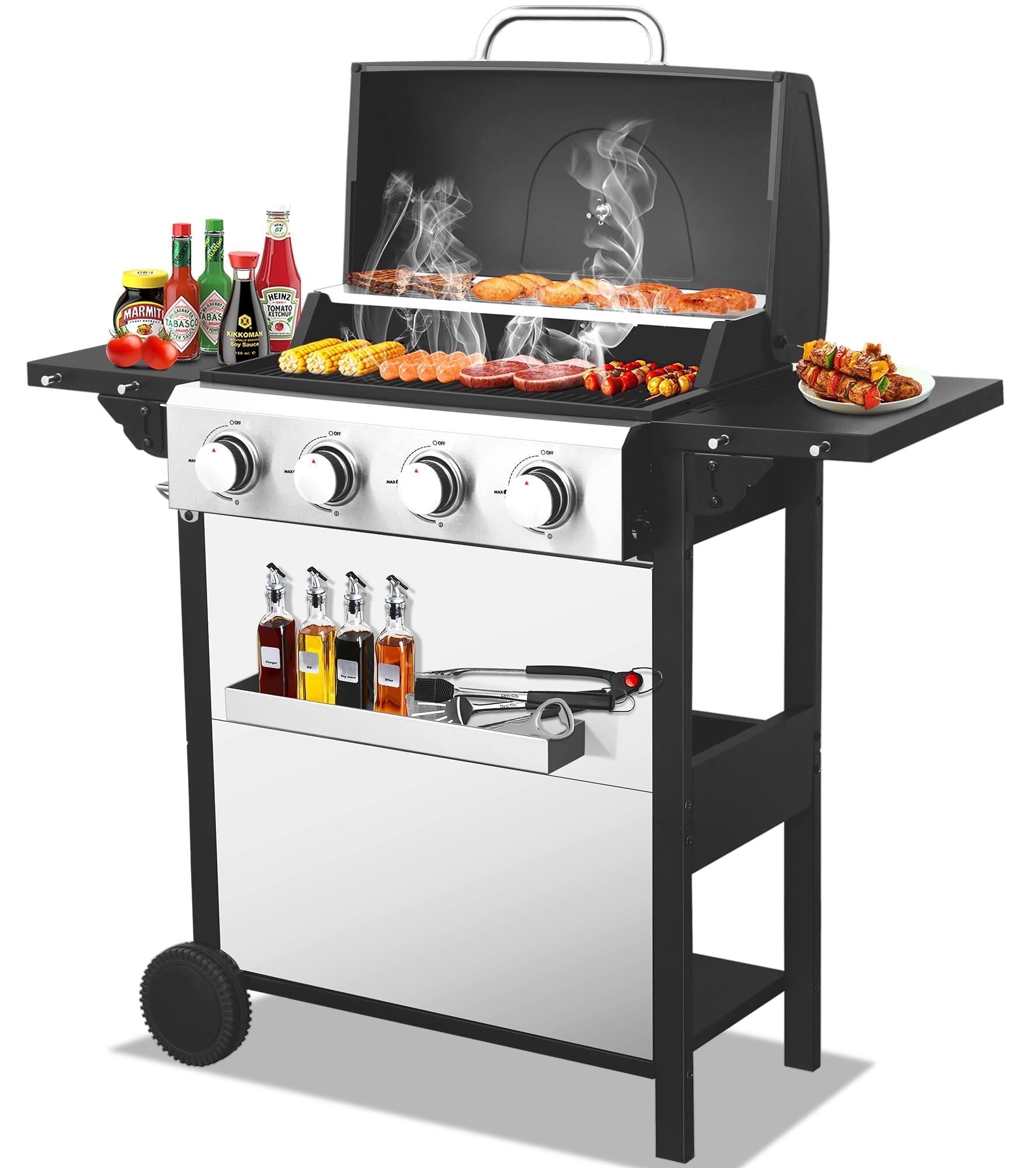 Stainless Steel Charcoal BBQ Grill & Smoker Co