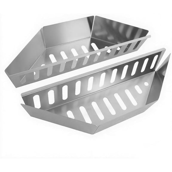Charcoal Basket, Stainless Steel Char Holder,Compatible with Weber Grilling Accessories Charcoal Container Contoured Carbon Briquet Grilling Baskets For Briquette Wood Chip(2 Pieces)