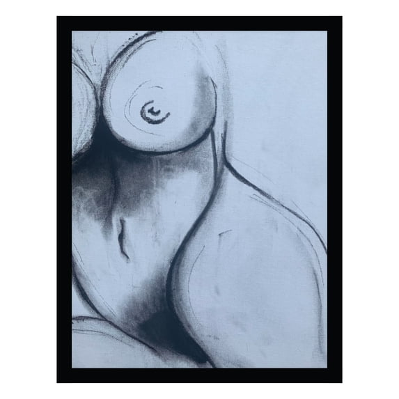 Charcoal Beauty, All Woman - Framed Print