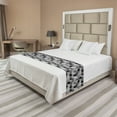 thumbnail image 1 of Charcoal Bed Runner, Greyscale Geometric Pattern with Striped Hexagons Grid Illustration, Decorative Accent Bedding Scarf for Hotels Homes and Guestrooms, King, Grey Charcoal Grey White, by Ambesonne, 1 of 2