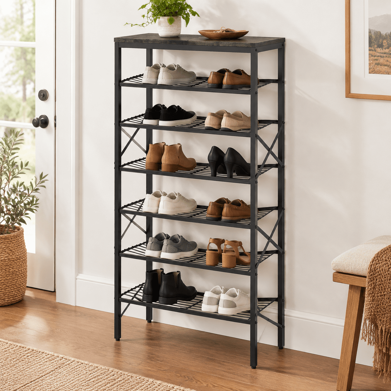 Shoe Racks Pics Charcoal + Black 8 Tier Shoe Rack, 27.8