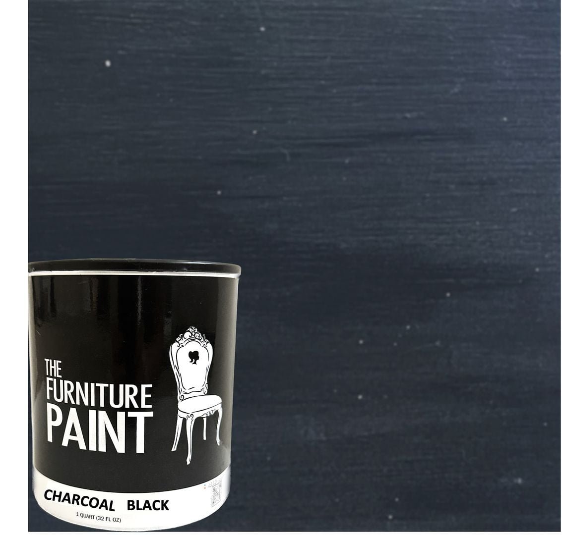 Charcoal Black, The Furniture Paint, Ultra Matte Chalky, 1 Step Finish, Quart (32 oz)