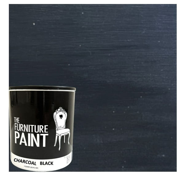 Charcoal Black, The Furniture Paint, Ultra Matte Chalky, 1 Step Finish, Quart (32 oz)
