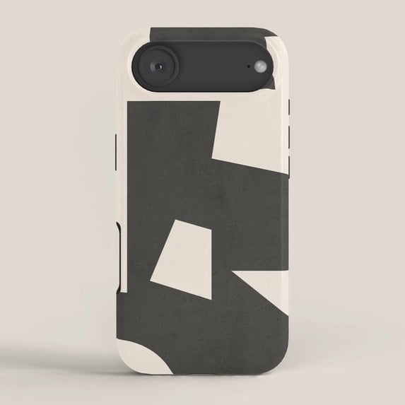 Charcoal Black and Ivory Geometric Blocks Tough Case for Apple iPhone ...